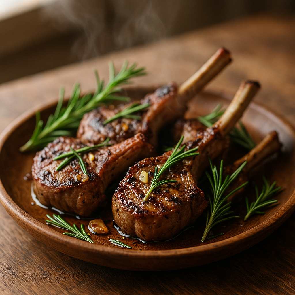 Grillade Lammkotletter med Vitlök och Rosmarin