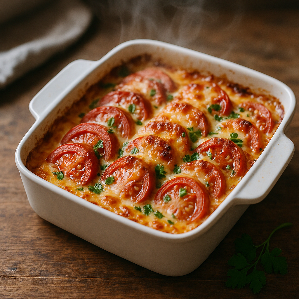 Smakrik falukorvsgratäng med senap och sambal - Recept med ingredienser och tillagningsinstruktioner