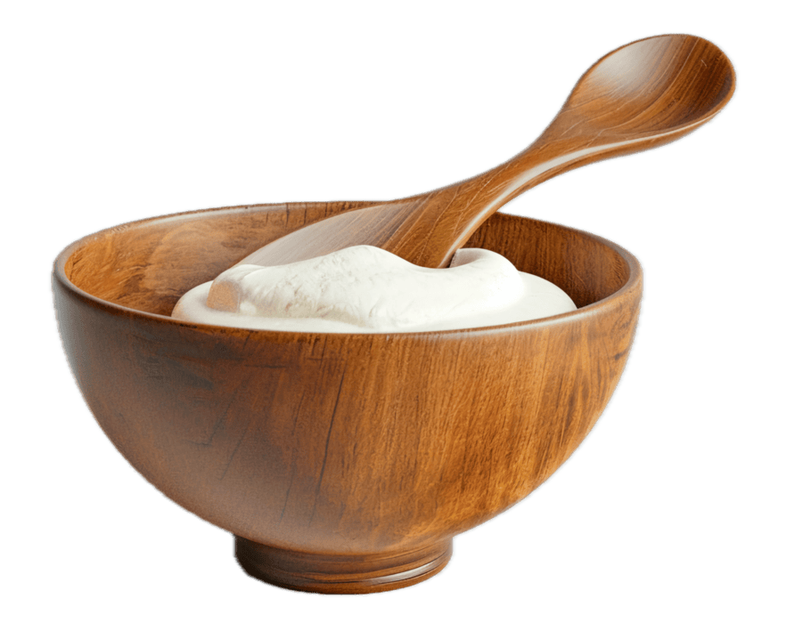 ai-generated-bowl-of-creamy-yogurt-with-wooden-spoon-free-png.webp