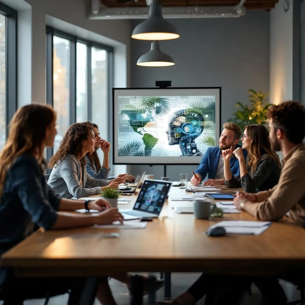 Réunion de marketing avec équipe créative