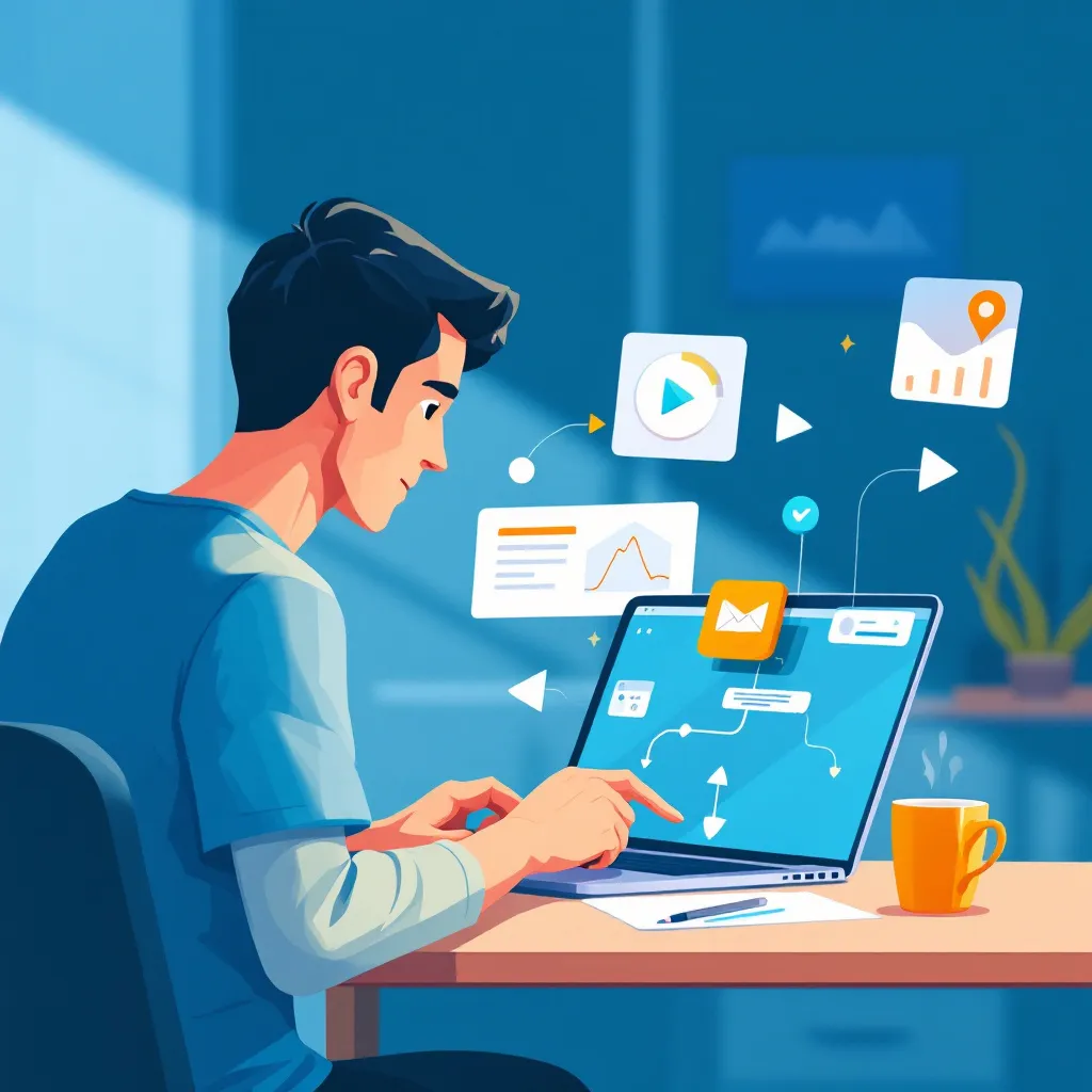 Personne utilisant Zapier pour automatiser des tâches
