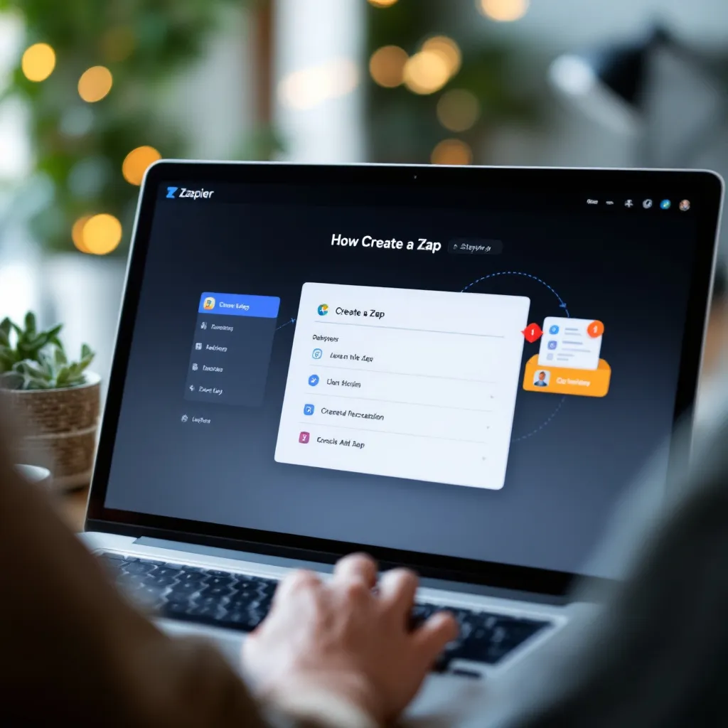 Interface utilisateur de Zapier sur écran