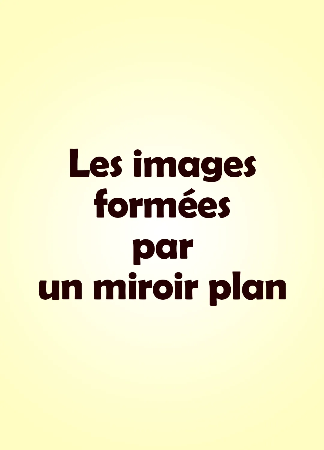Les images formées par un miroir plan
