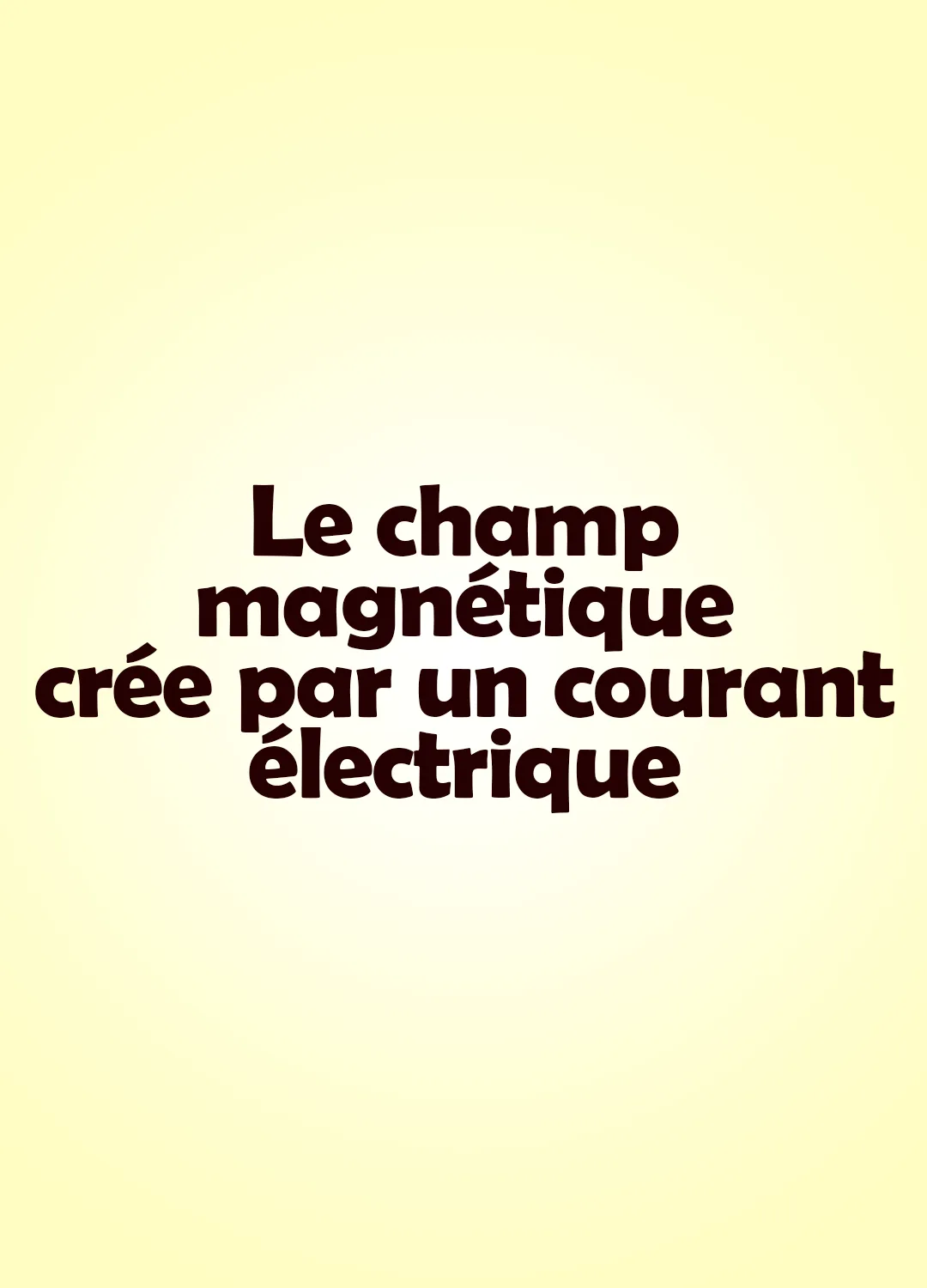 Le champ magnétique crée par un courant électrique
