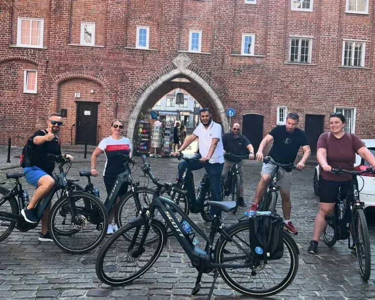 Group bike tour in Gdańsk exploring the Old Town with a local guide
