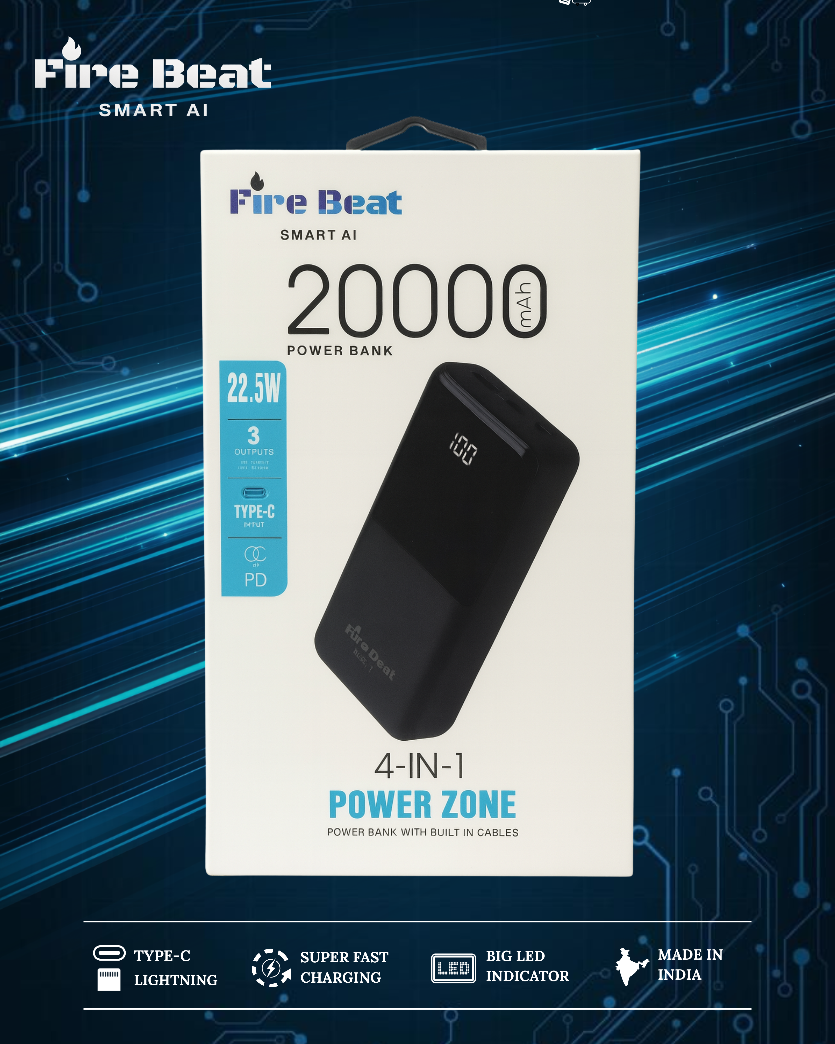 Fire Beats 4-in-1 Power Zone Power Bank