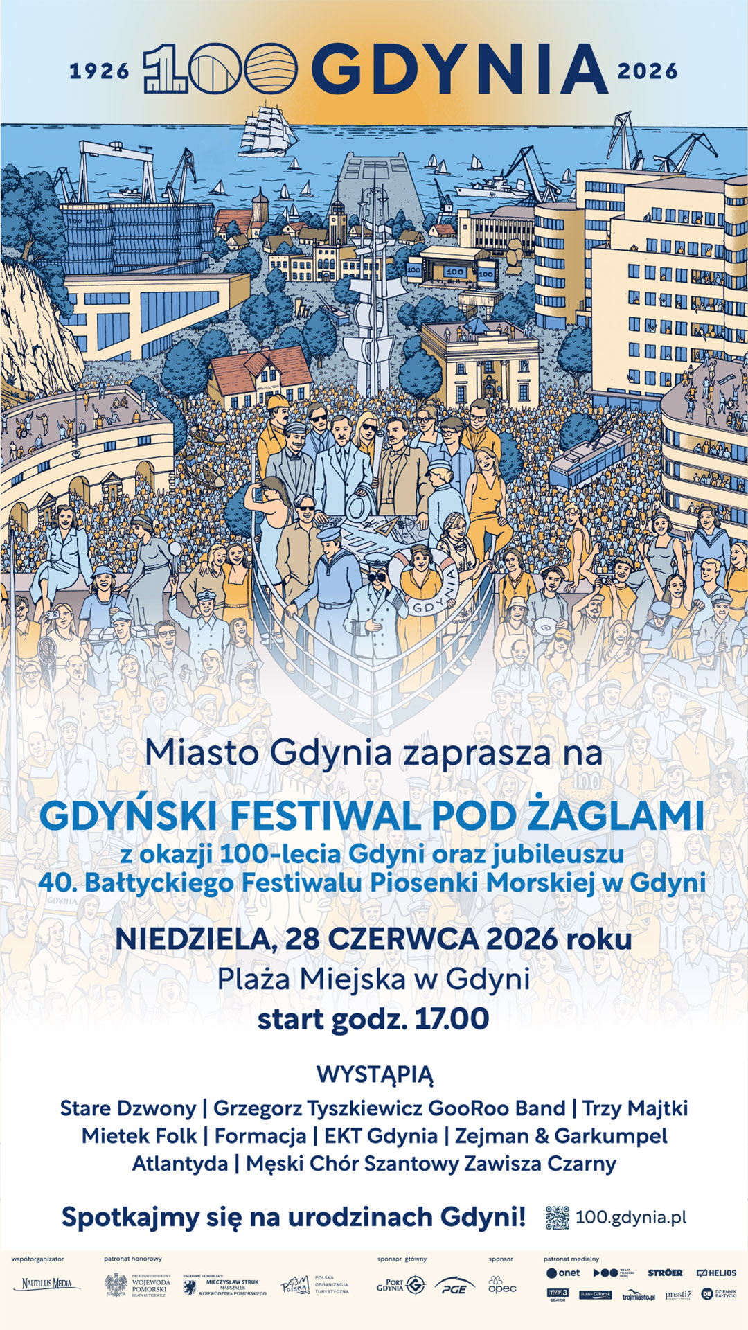 Gdyński Festiwal Pod Żaglami z okazji 100-lecia Gdyni oraz jubileuszu 40.Bałtyckiego Festiwalu Piosenki Morskiej w Gdyni