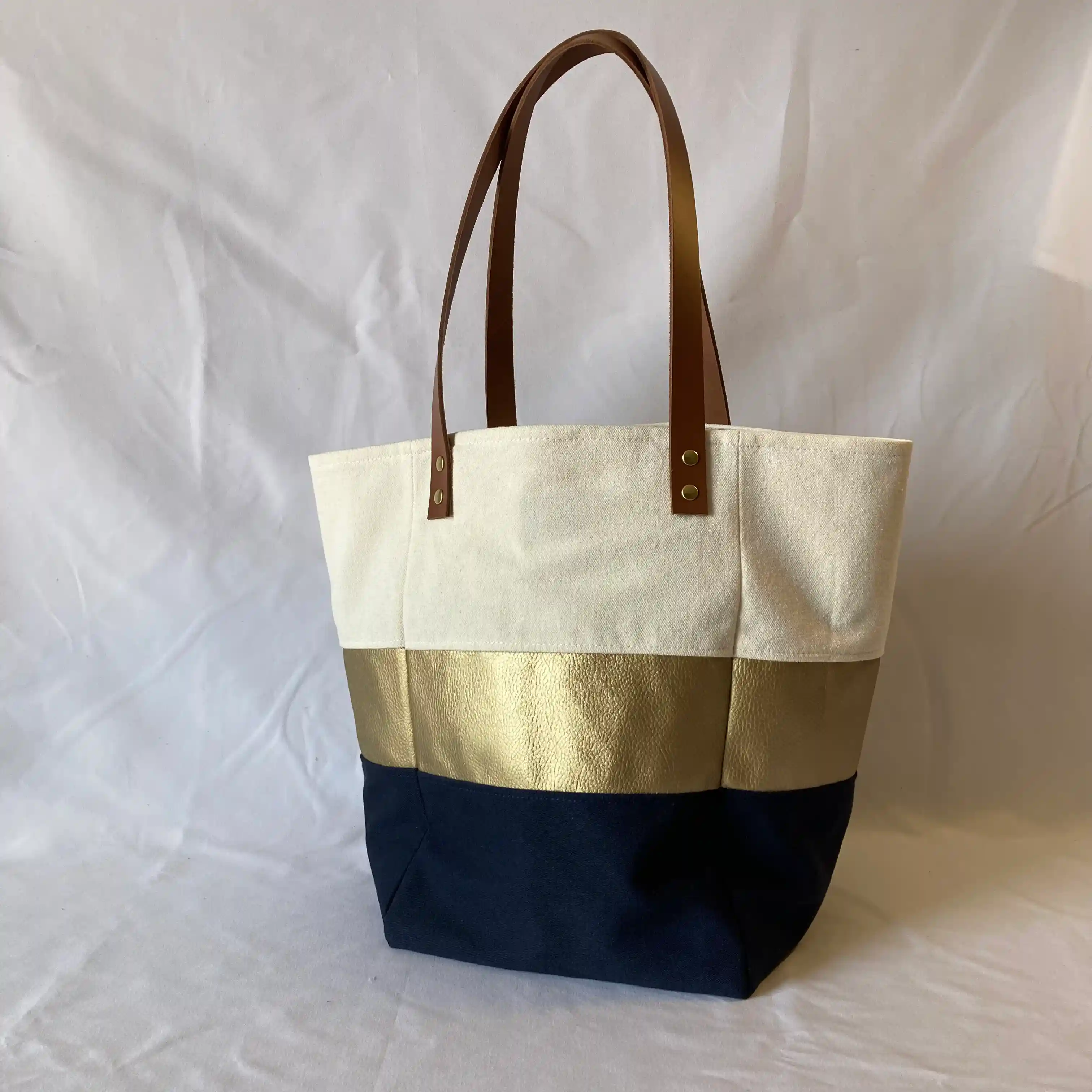 Cabas Gold Navy Blue