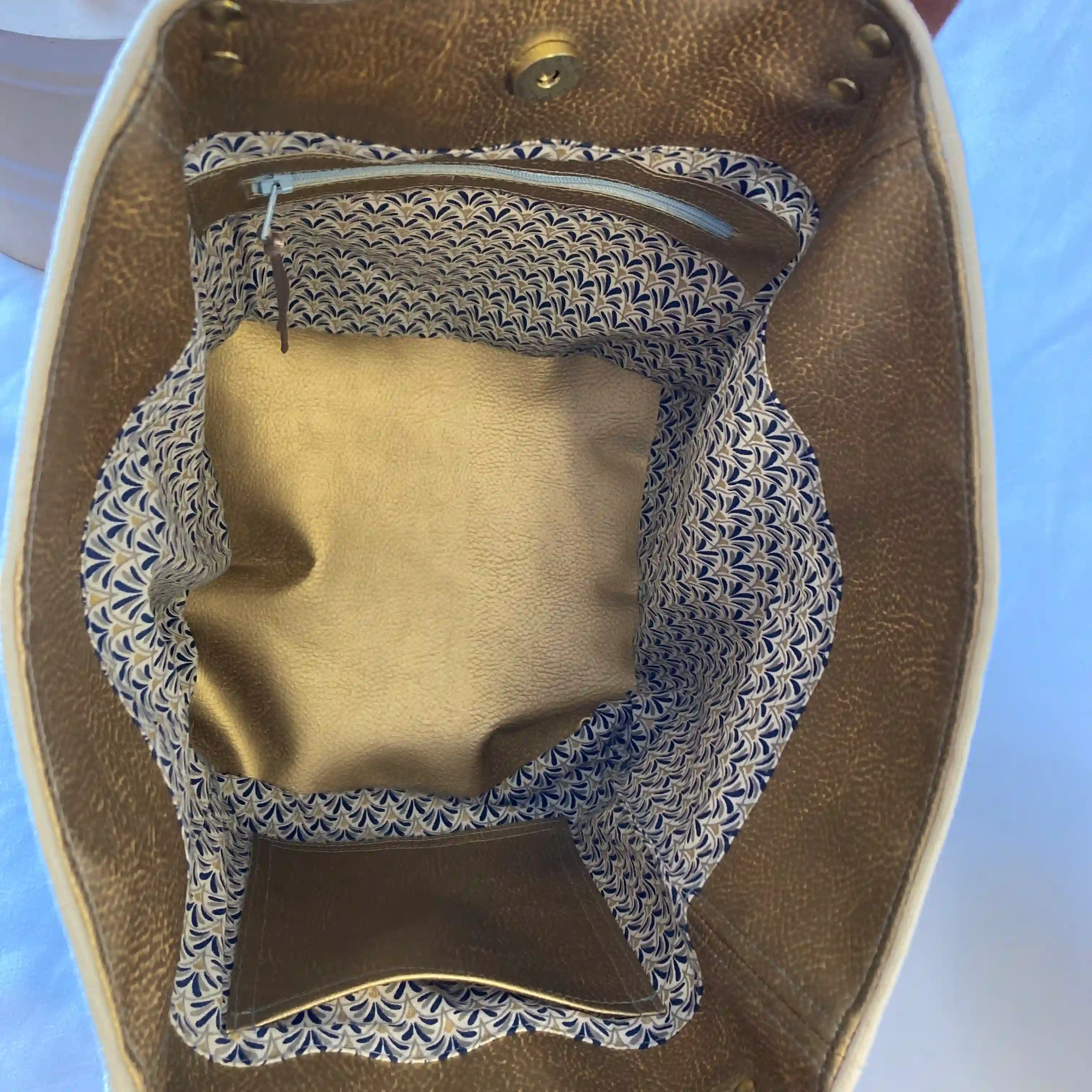 Cabas Gold Navy Blue 2