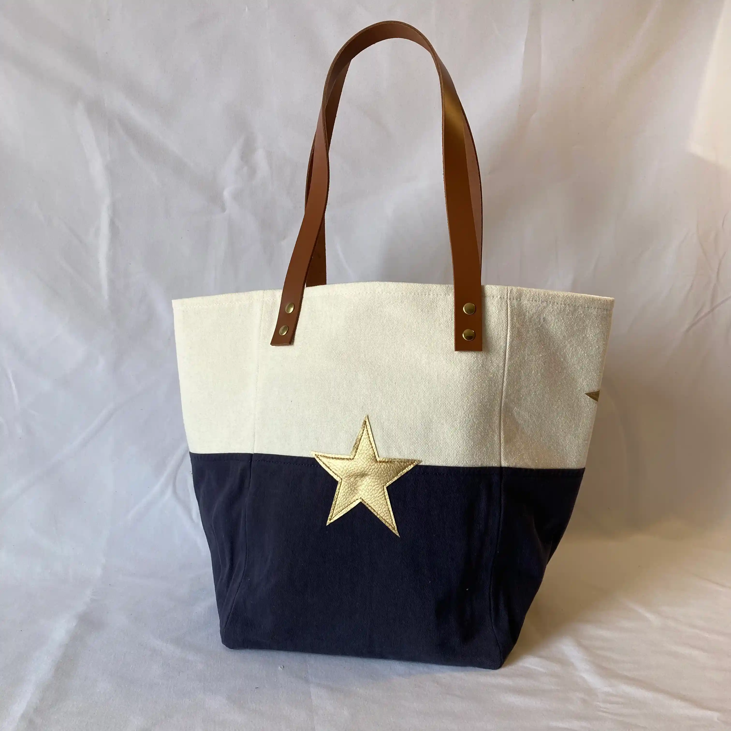 Cabas Gold Navy Blue Stars