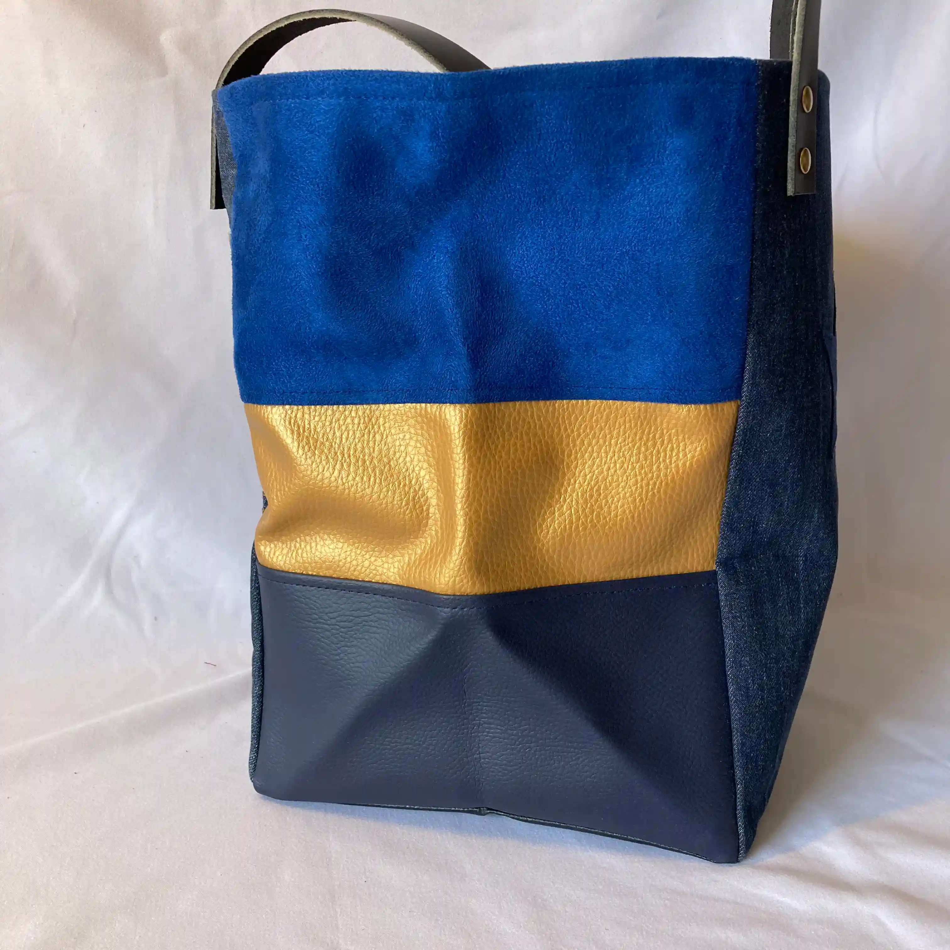 Cabas Jean Gold and Blue 3