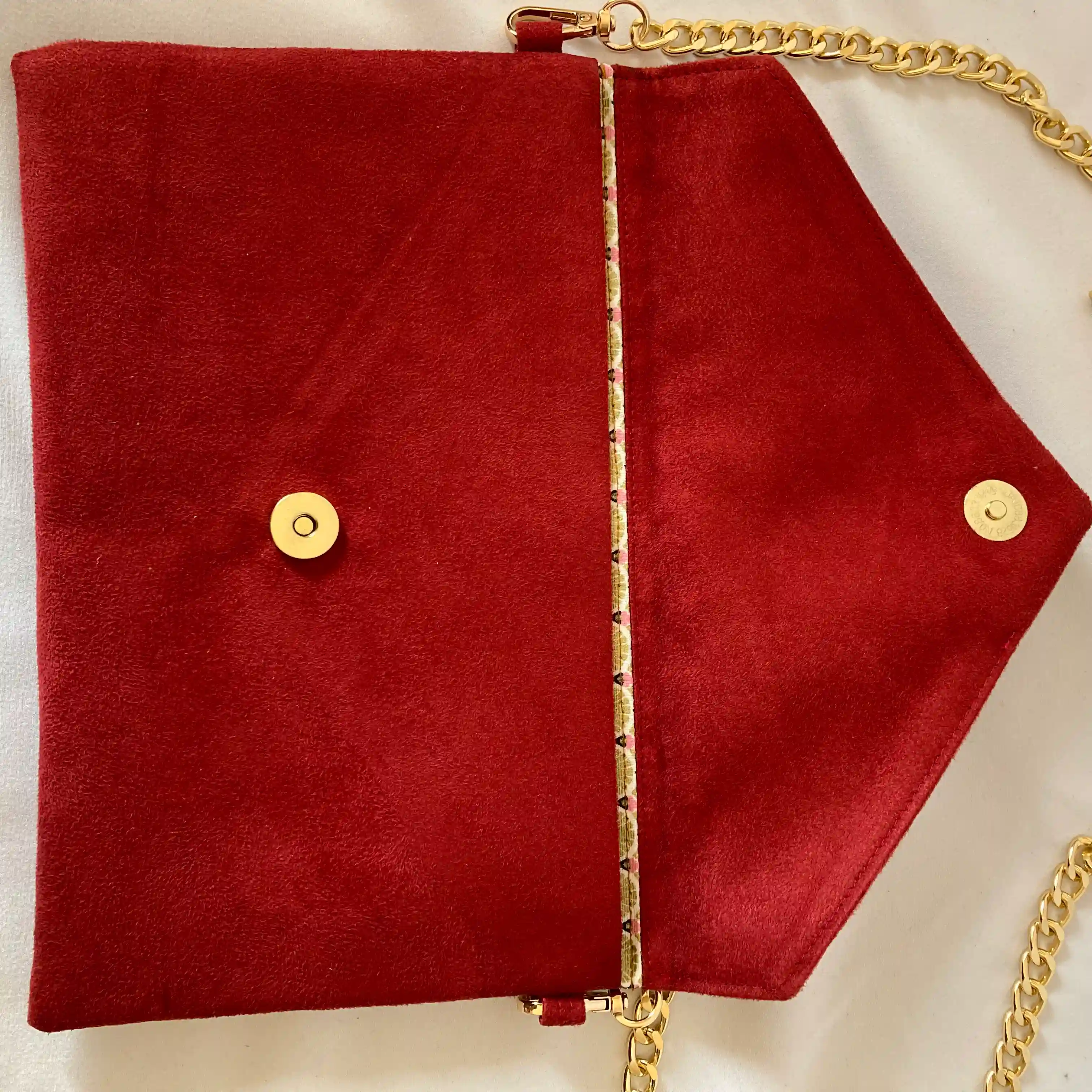 Pochette de soirée Rouge et Or 3