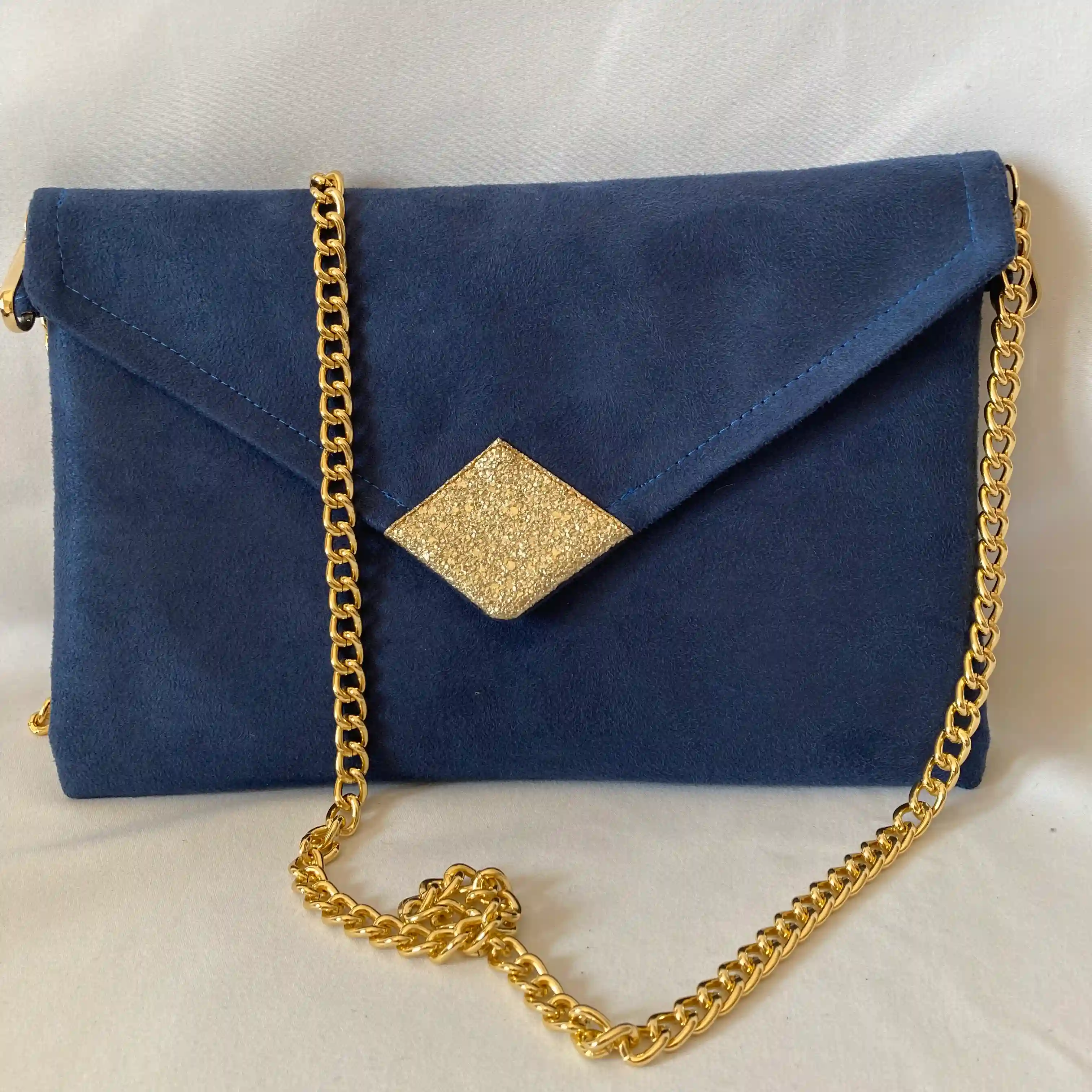 Pochette de soirée Bleu et Or