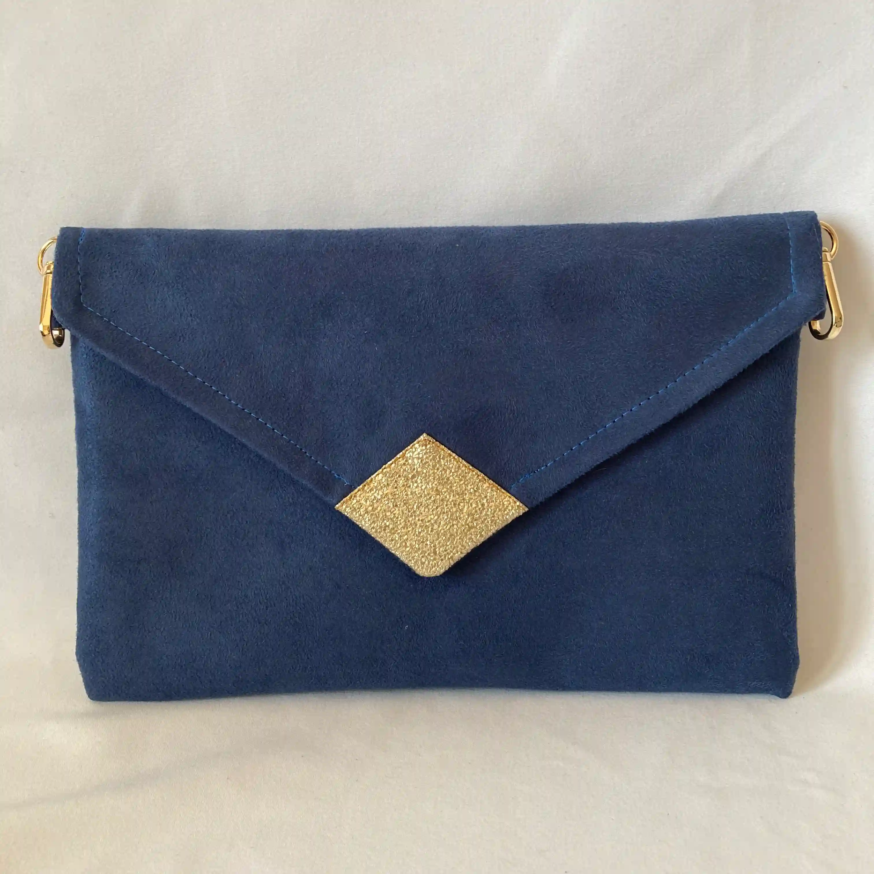 Pochette de soirée Bleu et Or 3