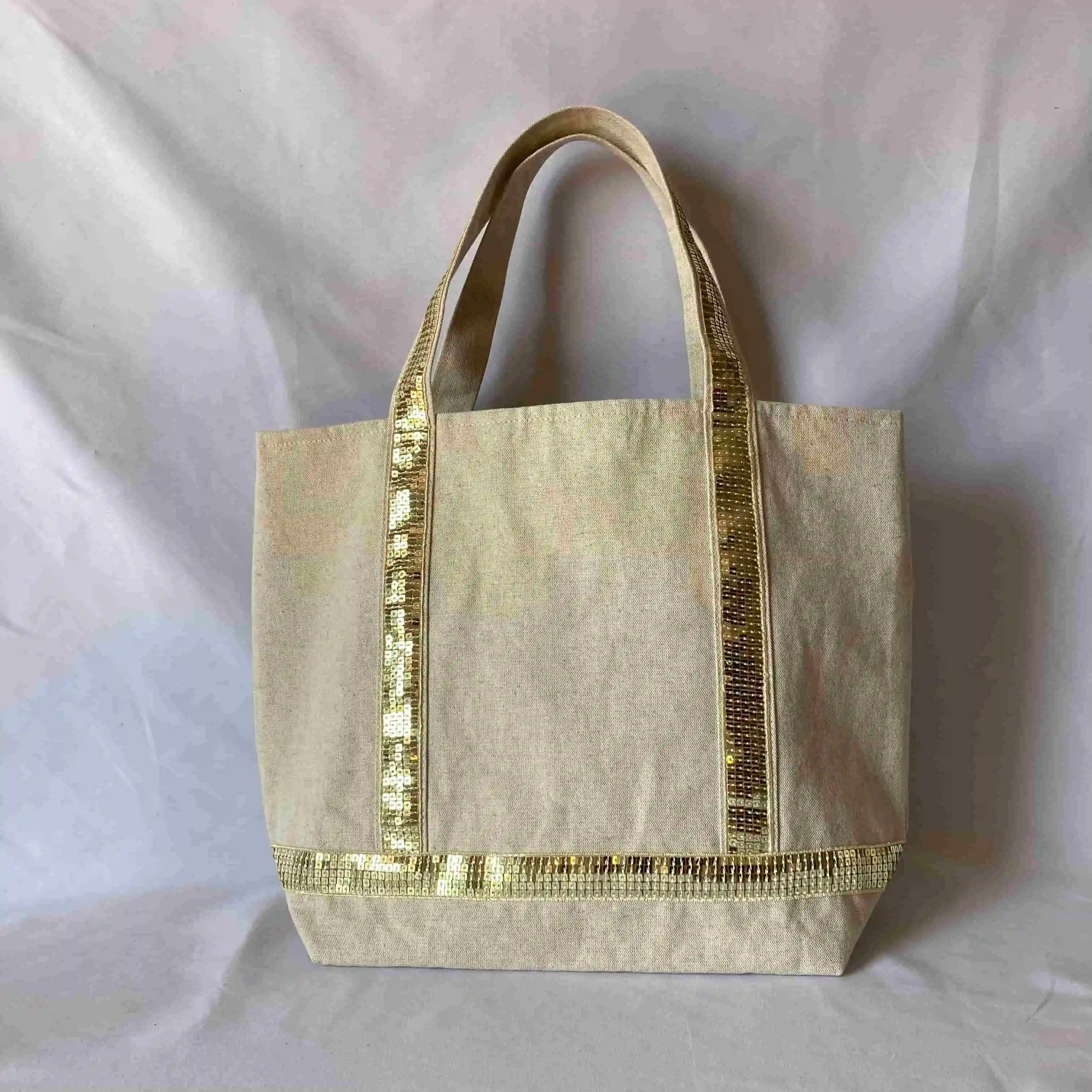 Cabas Lin et sequins dorés