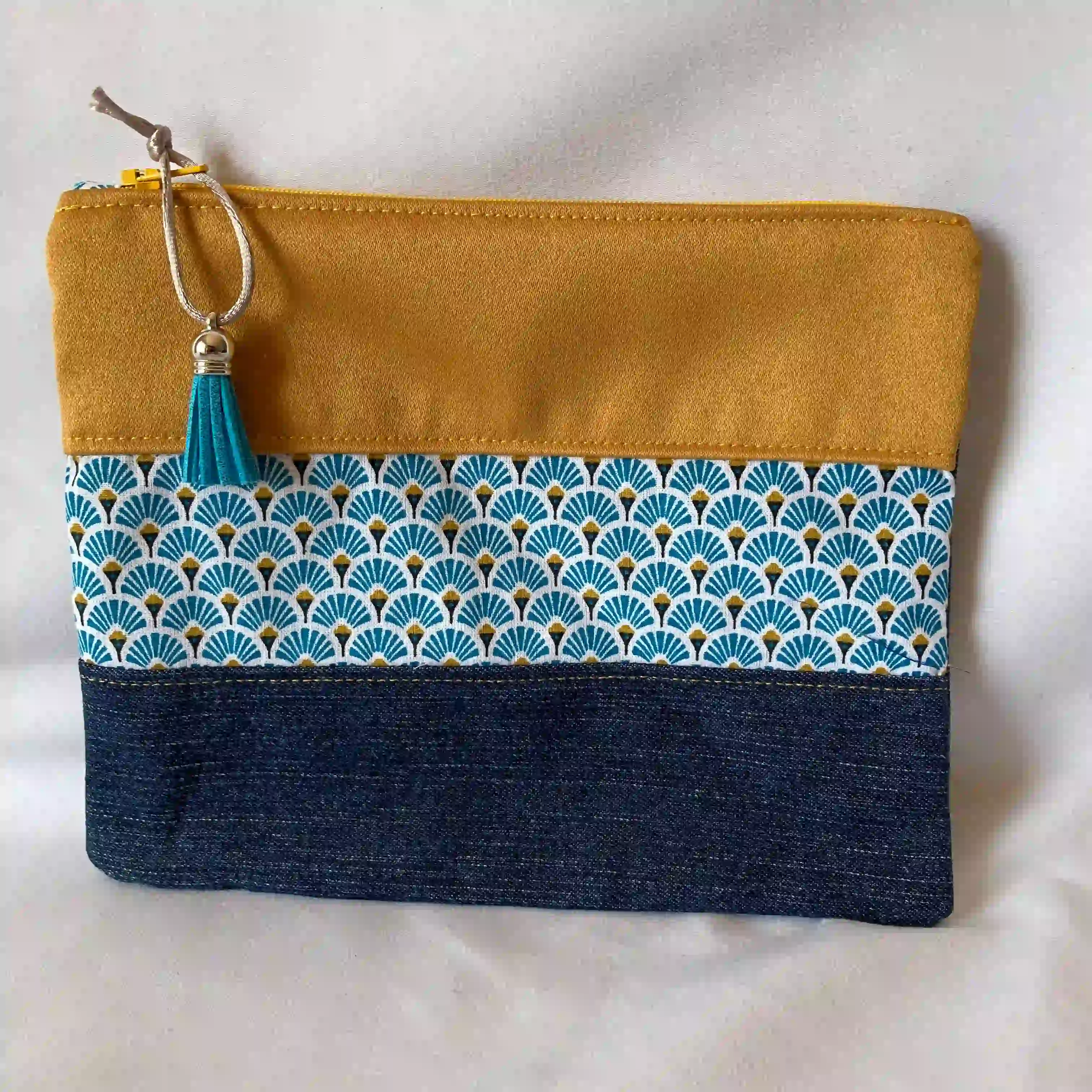 Trousse Moutarde+Turquoise 1