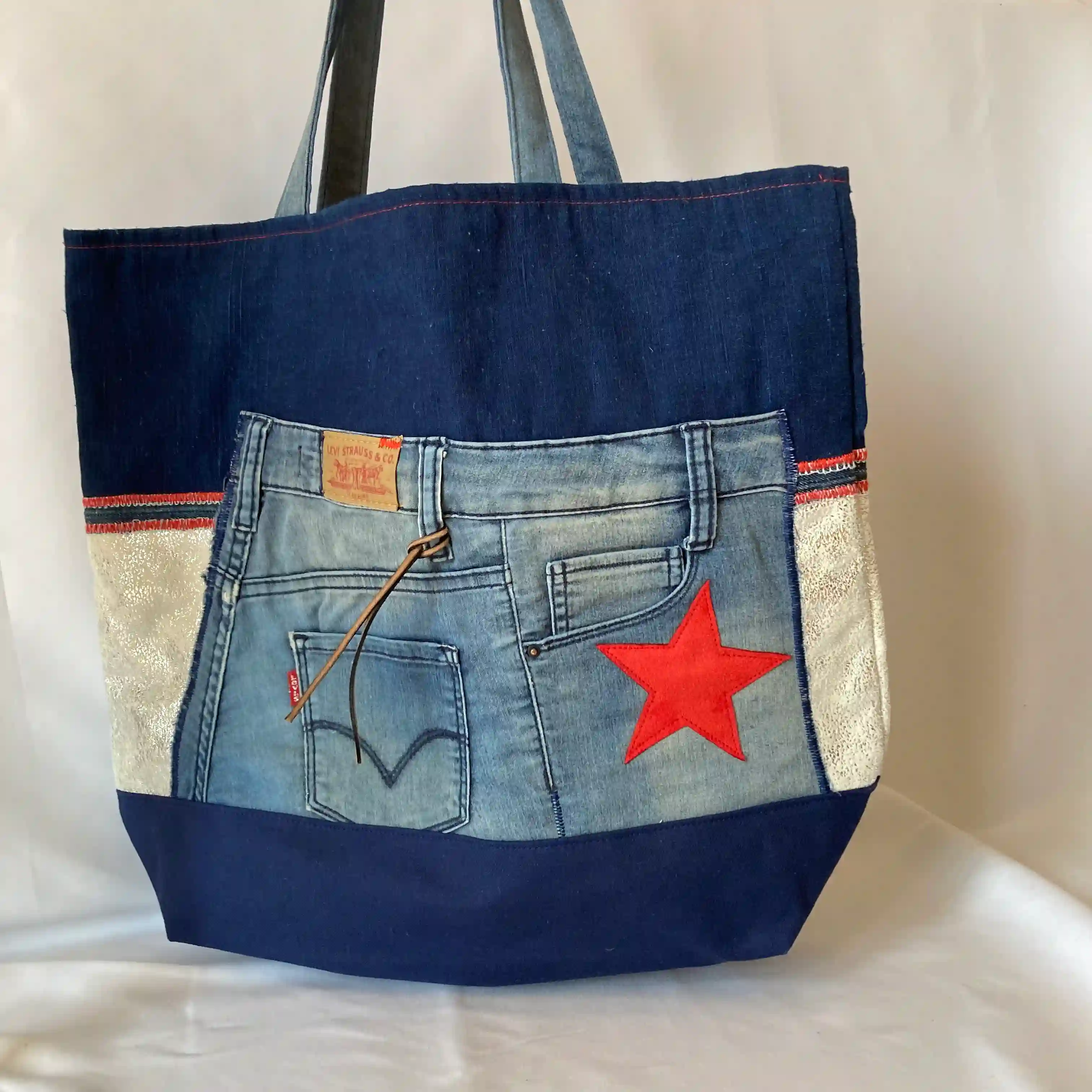 Sac Red Star On Jean