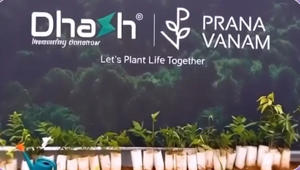 Prana Vanam plantation campaign film still carrying the Dhash branding