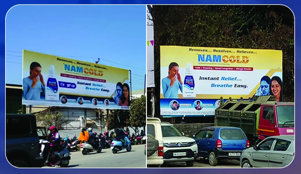 Nam Cold roadside hoardings at hill town junctions