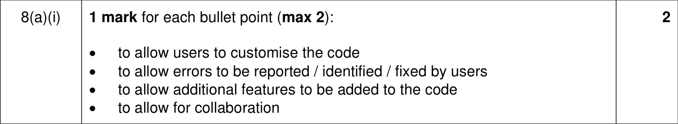 9618_w22_qp_13_sc_8.a.i Mark Scheme Image