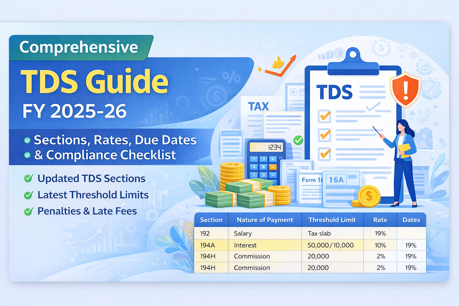 Comprehensive TDS Guide: Updated Rates, Limits & Compliance Checklist (FY 2025-26)