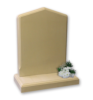 Moulded border follows shape of memorial and base softening edges