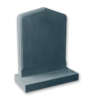 Honed Mid Grey centre peon with moulding adding an emphasis to inscription area