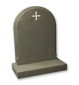 Honed Dark Grey round top with centre cross design. Design is optional