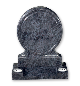 A modern circular memorial with bevelled edges