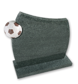 Football crazy modern barrel sided memorial with inserted football