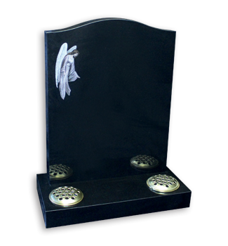 Black granite OG with a hand etched image