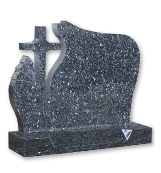 Rich blue granite carved into a modern cross design