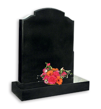 Elegant Black granite memorial with a stop chamfer