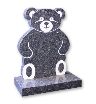 Teddy memorial with painted sand blasted design