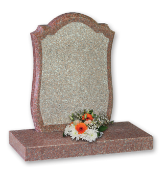 Rich red granite inlaid with a contrasting colour