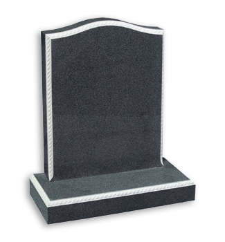 Hand carved rope border on headstone & base adds contrast