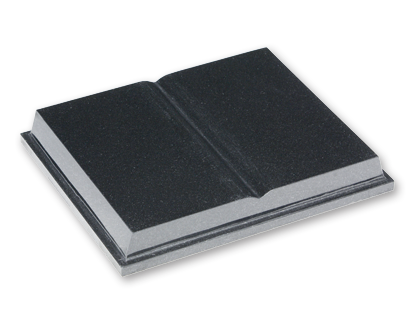 Flat page book with contrasting non reflective side