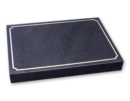 Black cremation tablet with simple gold border
