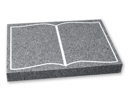 Tablet with silver book outline