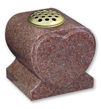 Heart Vase with raised detail on front face
