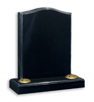 Dense Black granite with polished moulding on both headstone & base