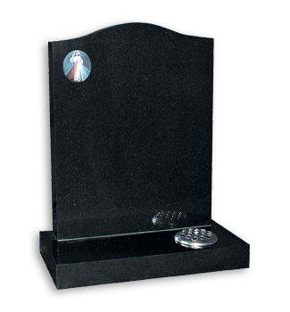 Dense Black with hand painted image of the Devine Mercy
