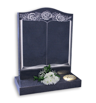 Silver sand blasted design on a classic shape memorial