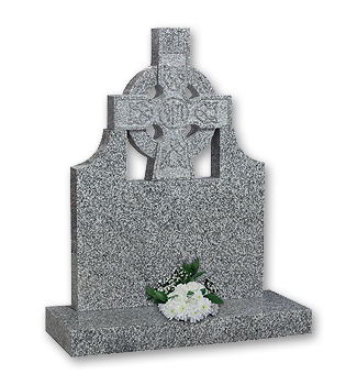 Churchyard Celtic cross with design