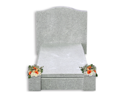 Classic shaped memorial with cover slab