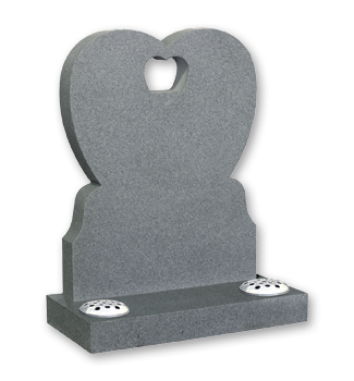 Honed Light Grey heart with heart cut out adding a modern twist