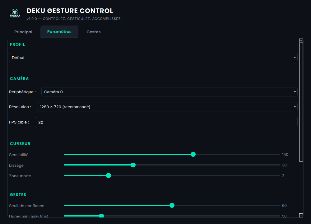 Gestion contrôle — capture