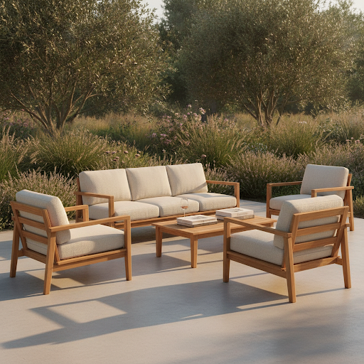 Horizon outdoor woven luxury sofa set on patio